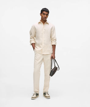 Karl Lagerfeld Linen Suit Pants Natural