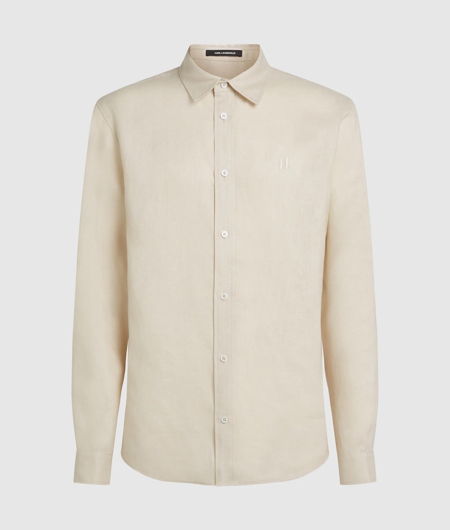 Karl Lagerfeld Monogram Linen Shirt Natural