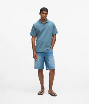 Karl Lagerfeld Straight Denim Shorts Washed Light Blue