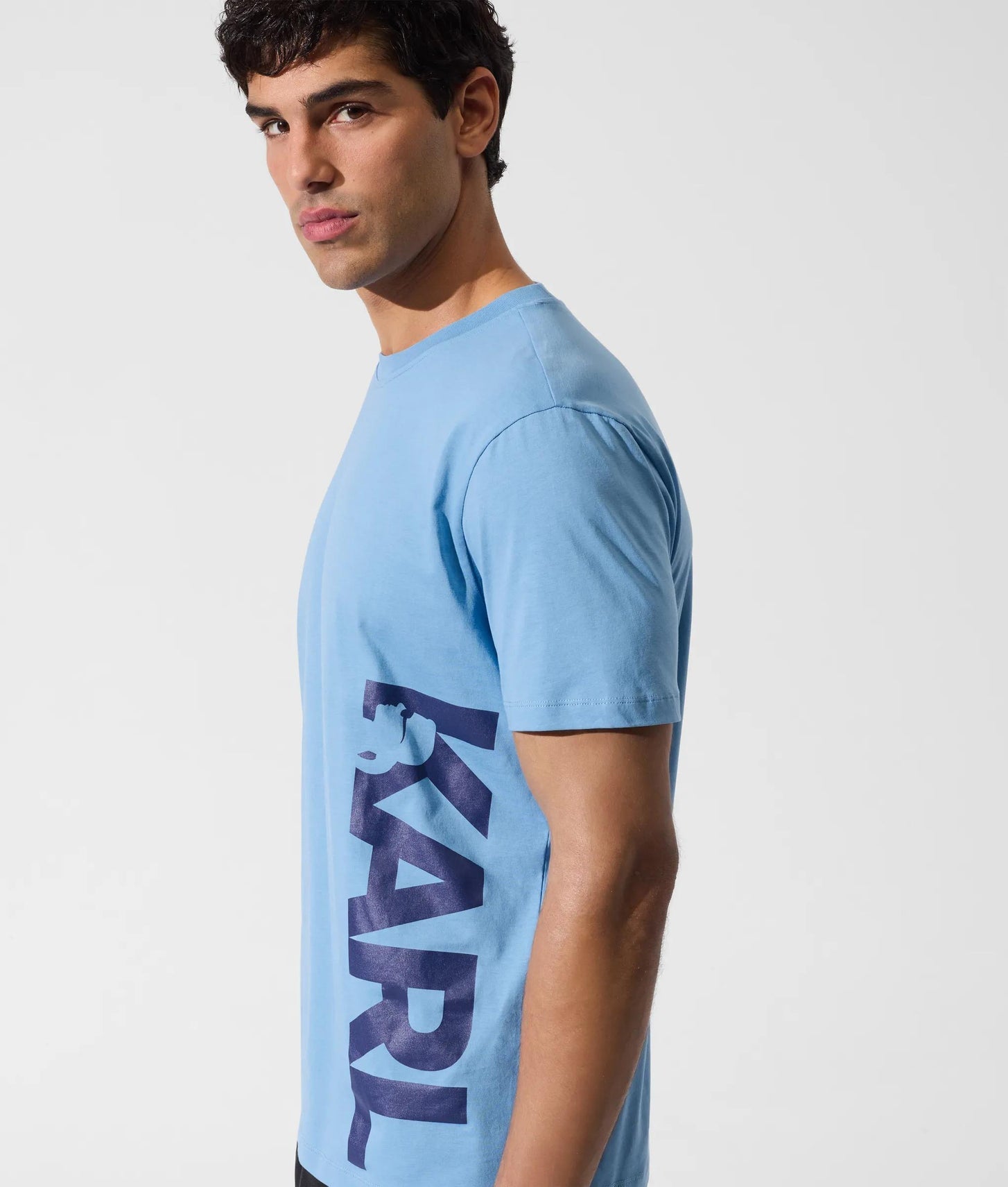 Karl Lagerfeld Logo Beach T-Shirt Silver Lake Blue