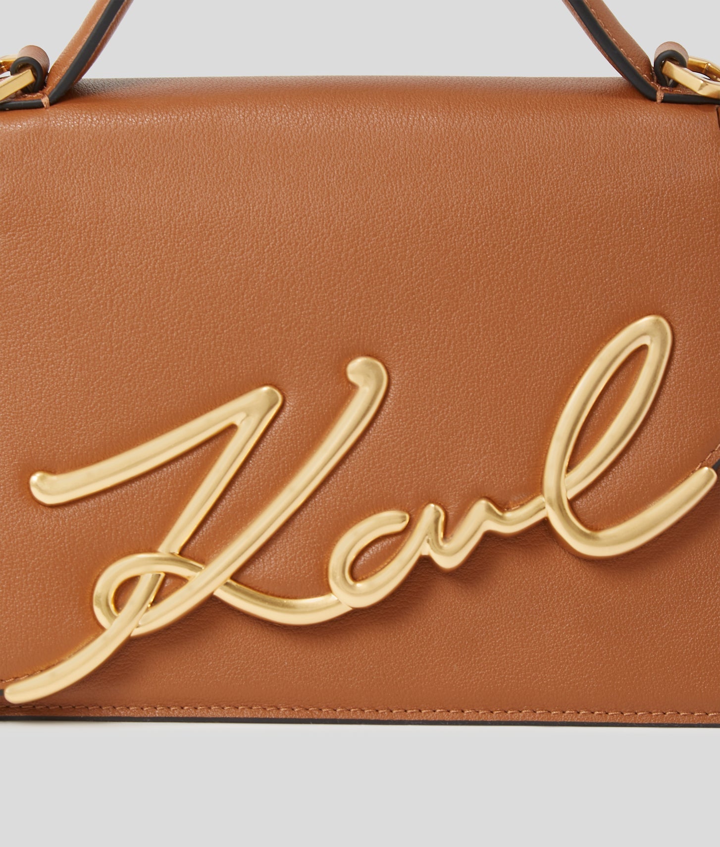 KarlLagerfeld Ksignature Medium Crossbody Bag Dark Tan