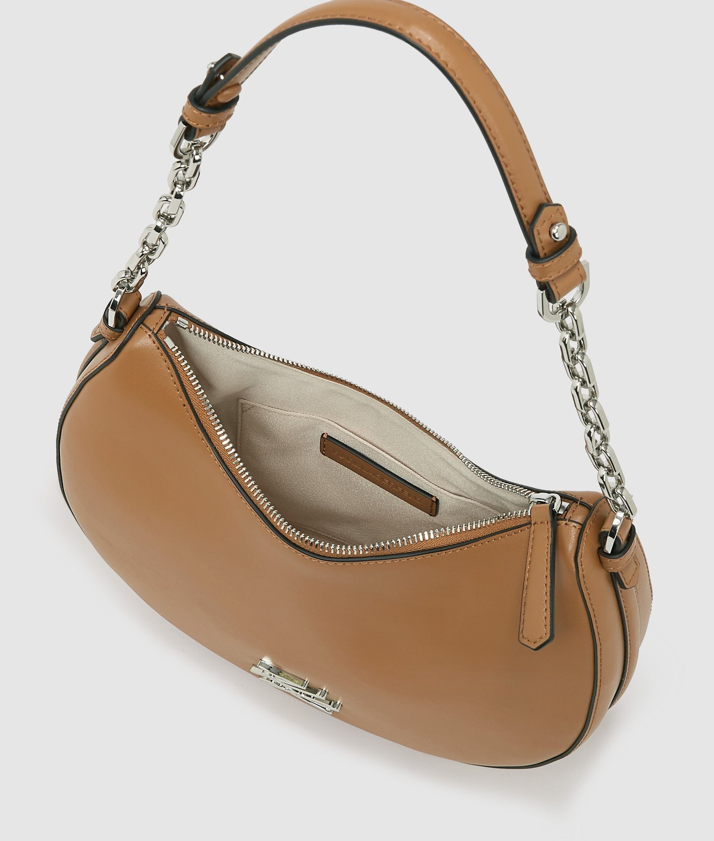 KarlLagerfeld Kautograph Moon Shoulder Bag Caramel