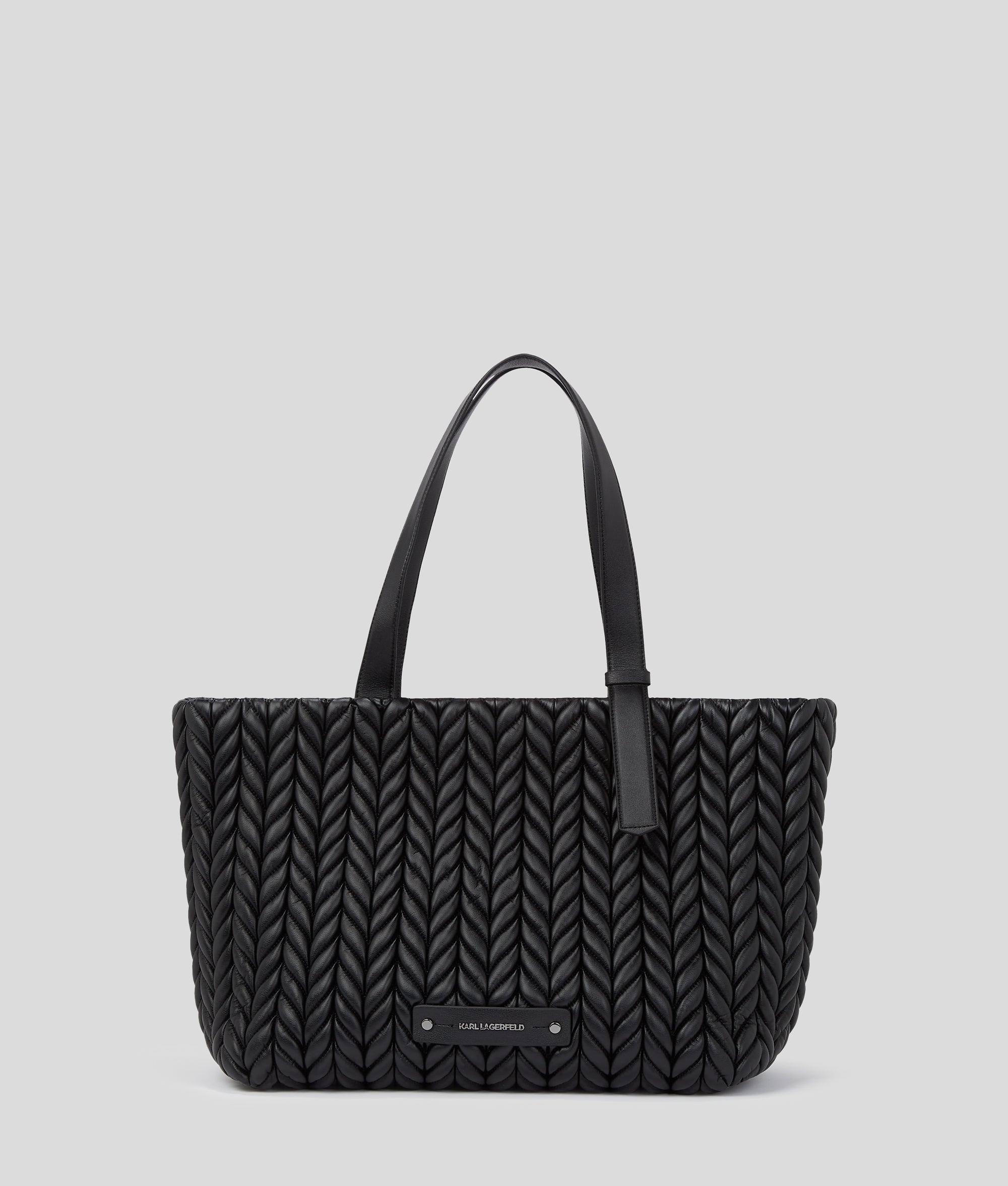 KarlLagerfeld Kweave Large Tote Bag Black-Nickel