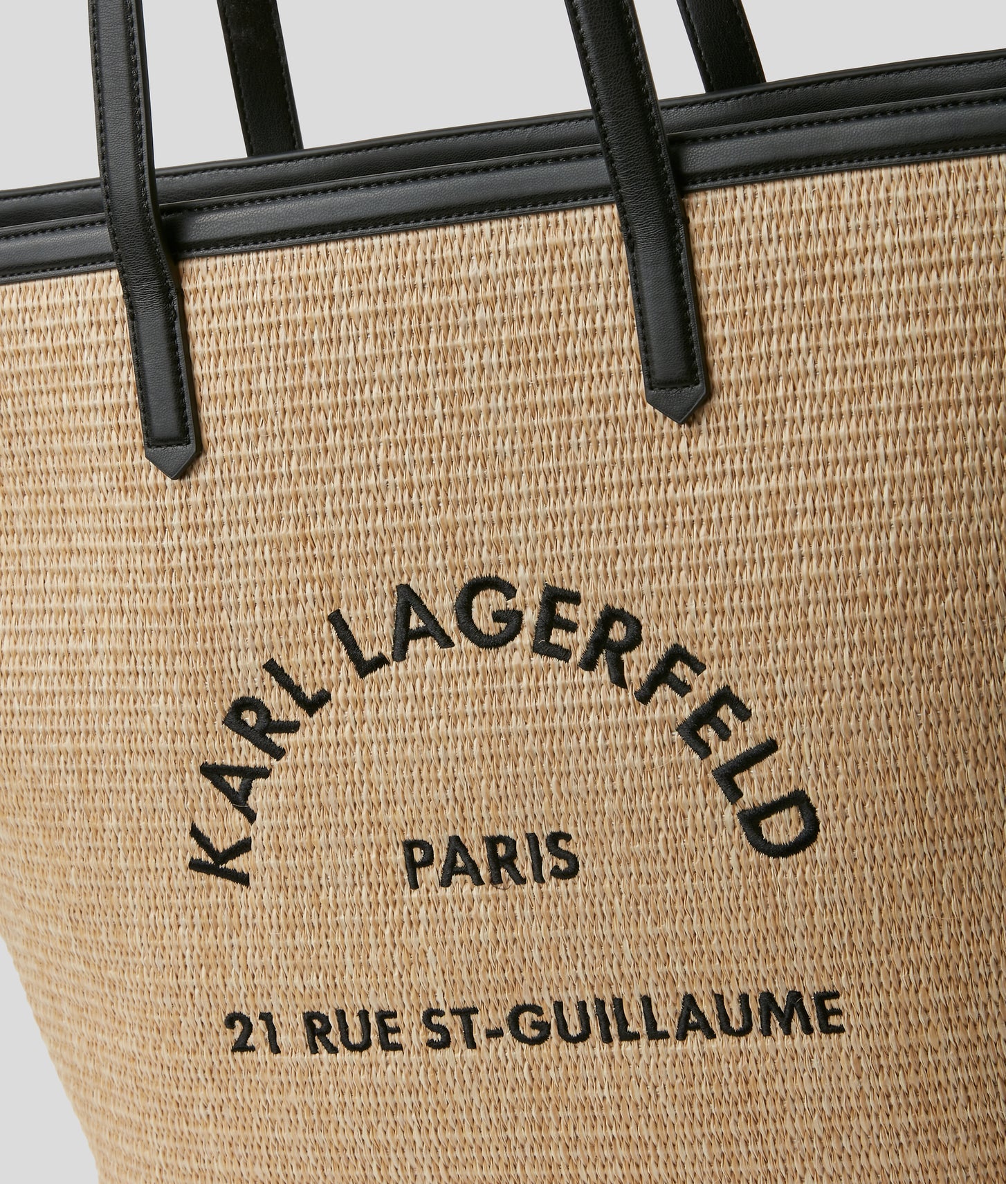 KarlLagerfeld Rue St-Guillaume Woven Tote Bag Natural