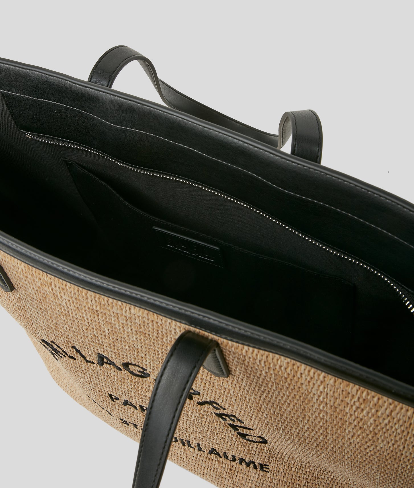 KarlLagerfeld Rue St-Guillaume Woven Tote Bag Natural
