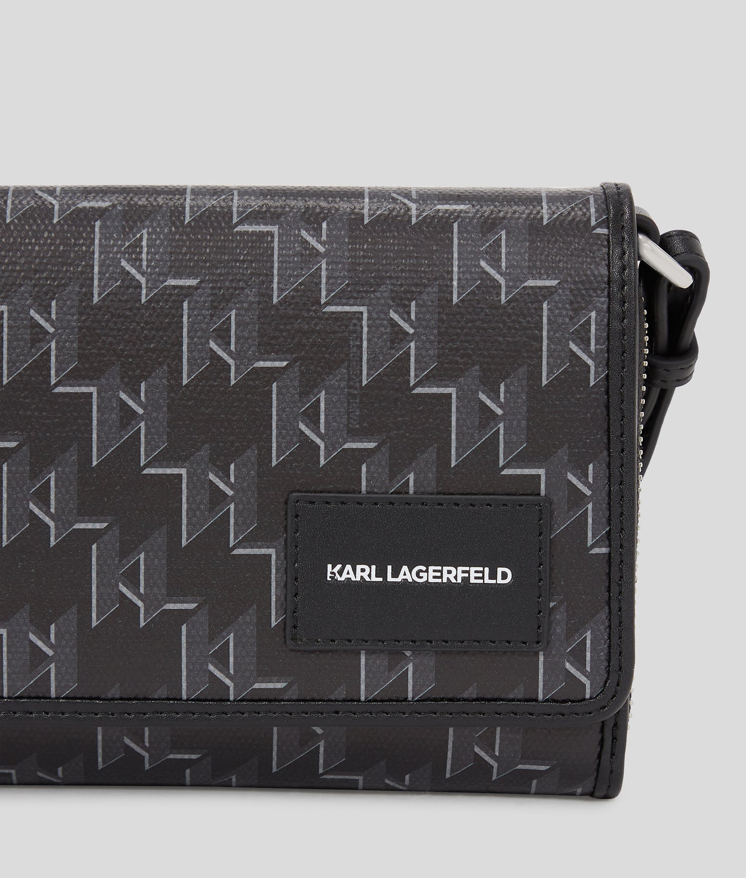KarlLagerfeld Kvoyage Crossbody Wallet Black Monogram
