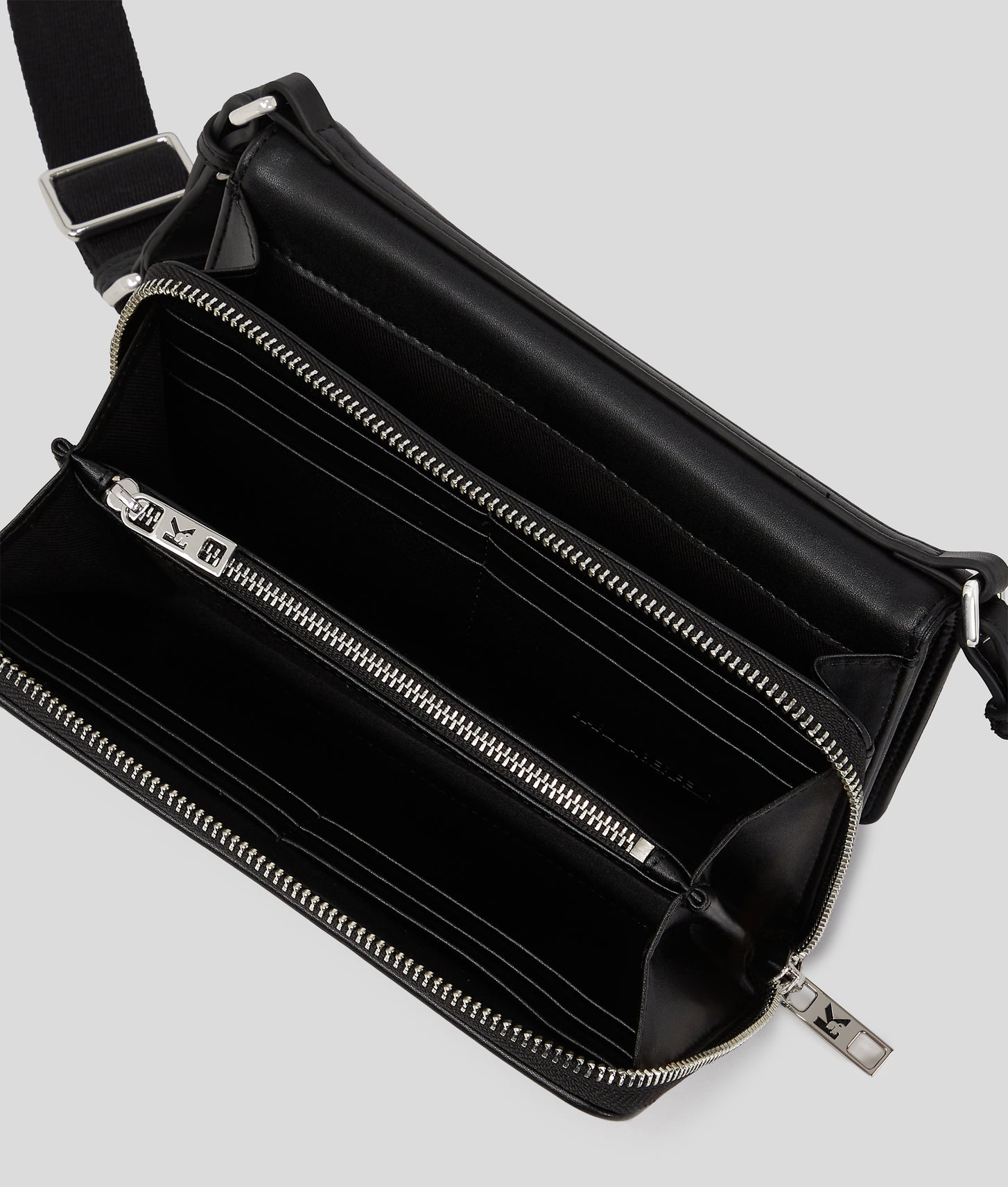 KarlLagerfeld Kvoyage Crossbody Wallet Black Monogram