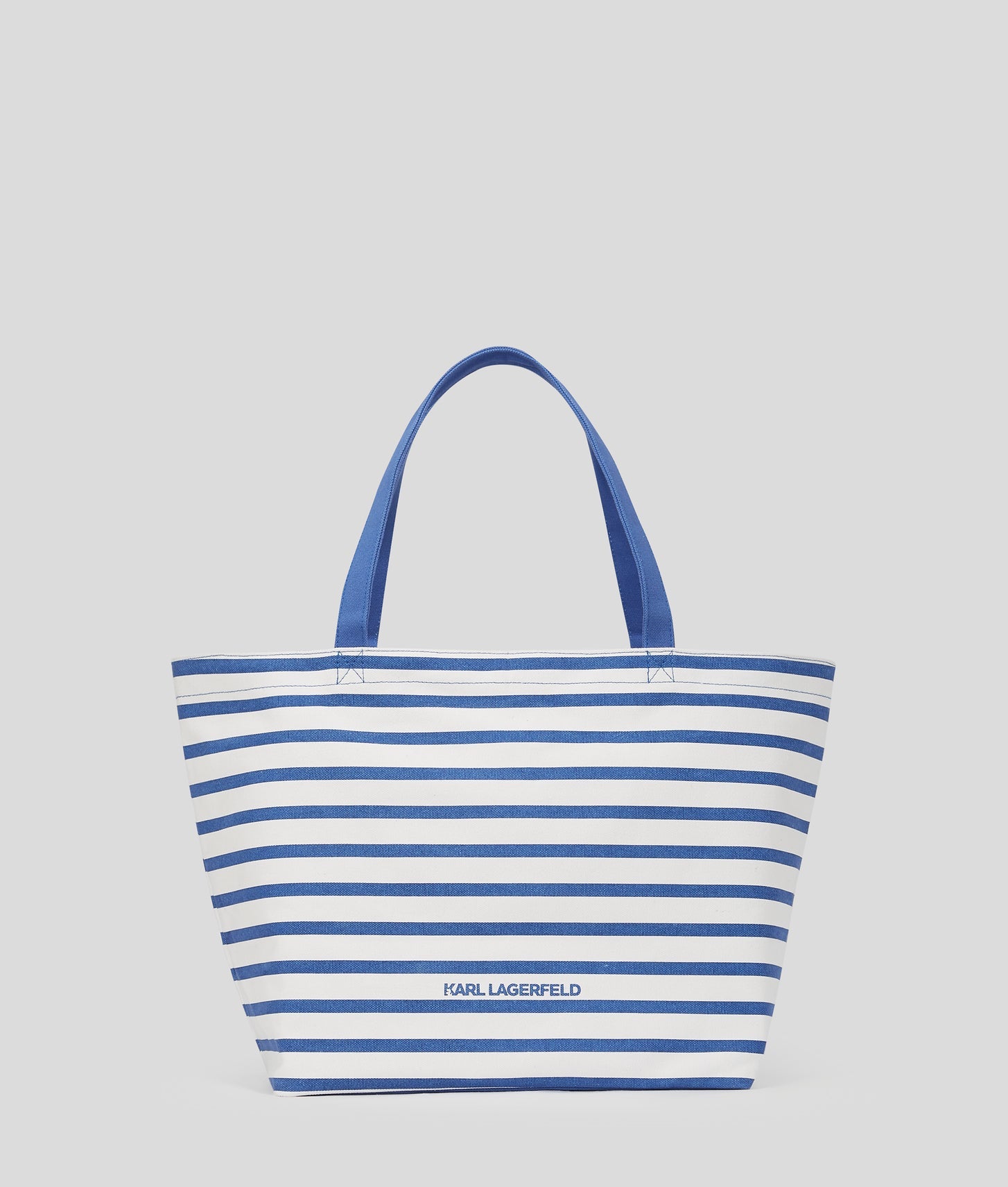 KarlLagerfeld Ikon Choupette Striped Shopper White And Blue Stripes