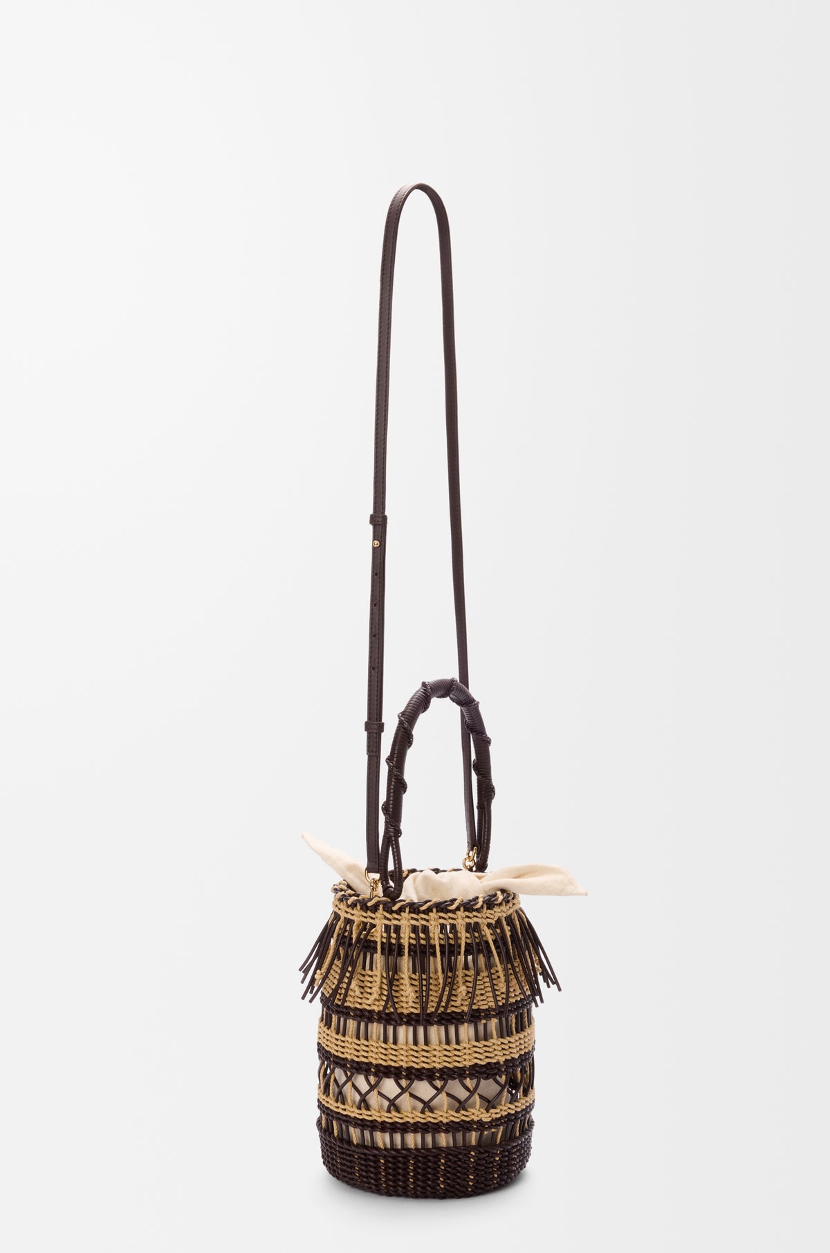 Loewe Bucket in cord and leather