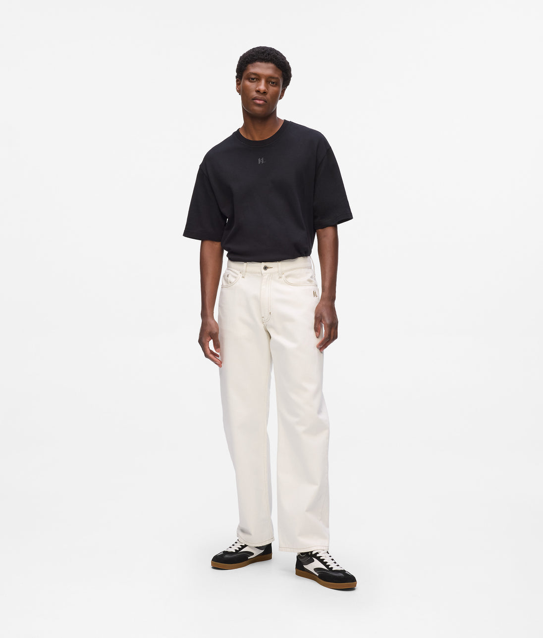 Karl Lagerfeld Monogram Linen Shirt Twilight Blue