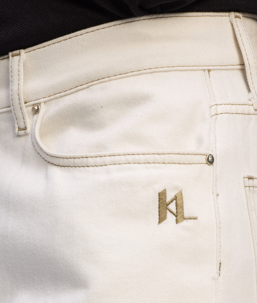 Karl Lagerfeld Monogram Linen Shirt Twilight Blue