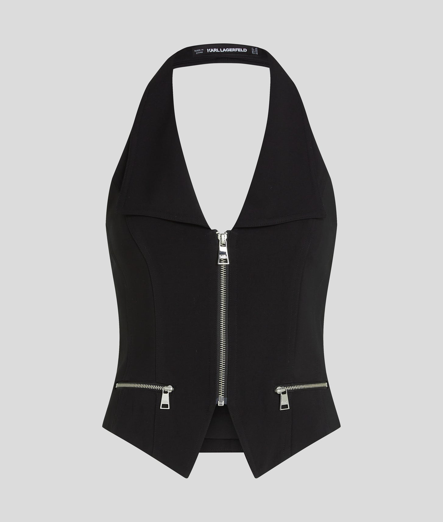 Karl Lagerfeld Halterneck Waistcoat Black