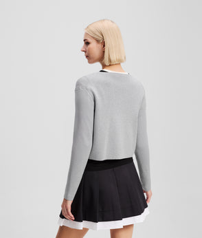 Karl Lagerfeld Ikon Pleated Mini Skirt Black/White