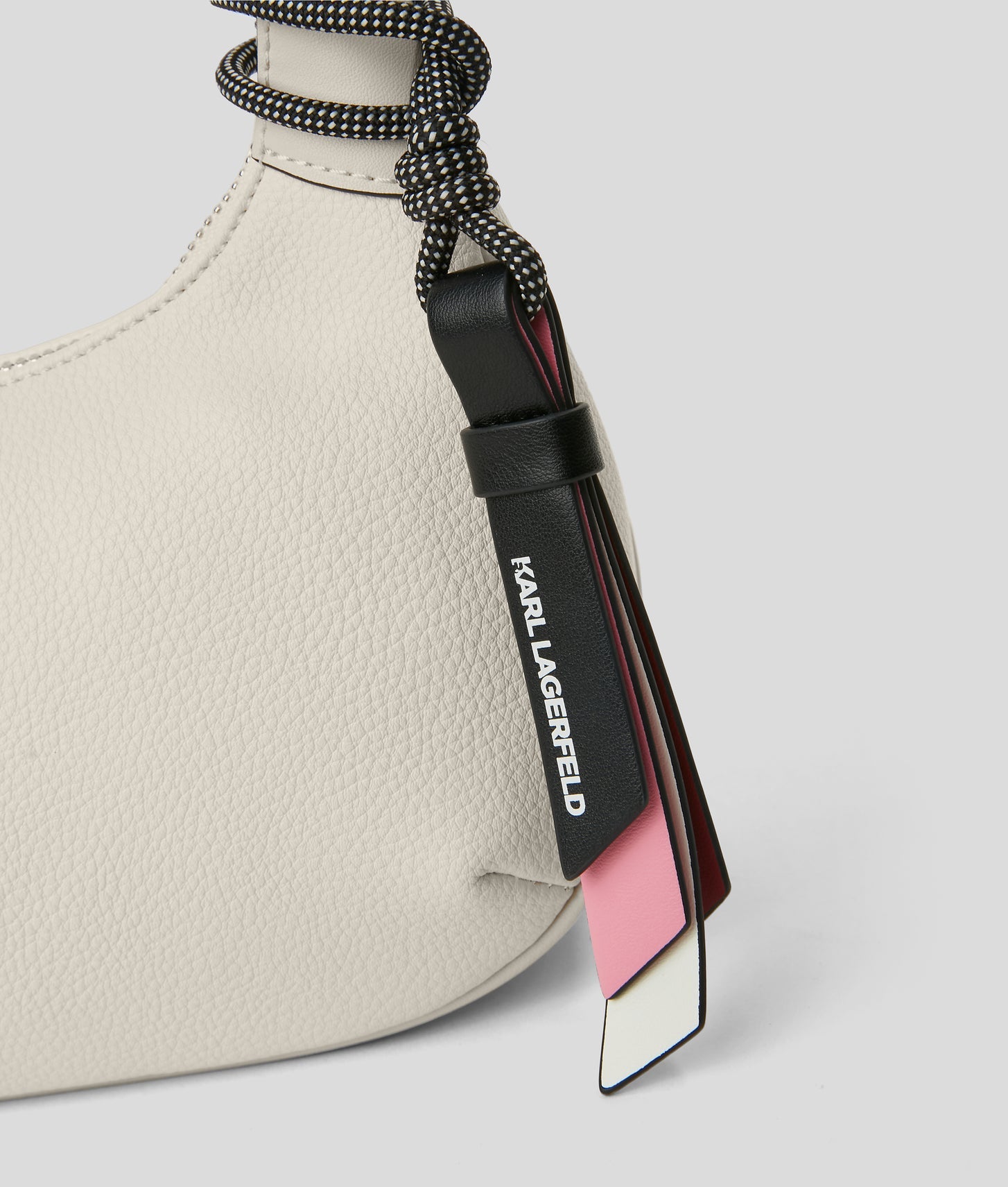 KarlLagerfeld Ikon Grainy Shoulder Bag Off White