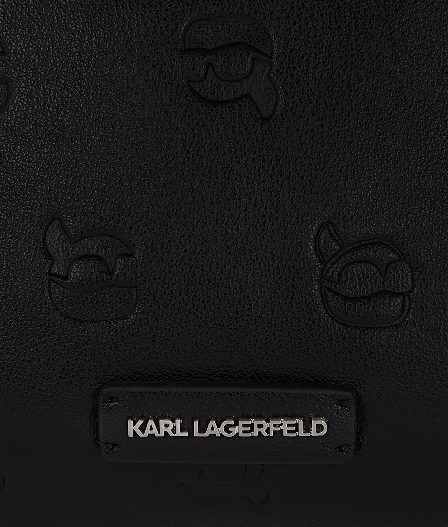 KarlLagerfeld Ikon Monogram Shoulder Bag All Over Print Tonal Black