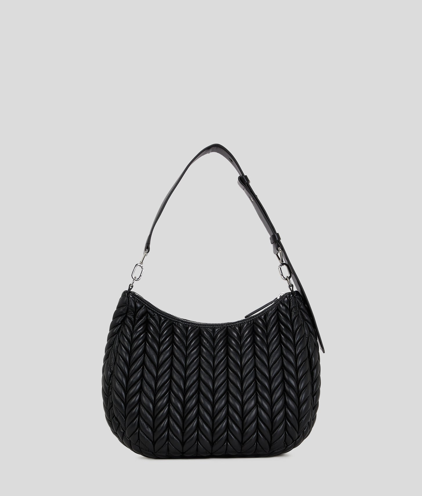 KarlLagerfeld Kweave Hobo Bag Black-Nickel