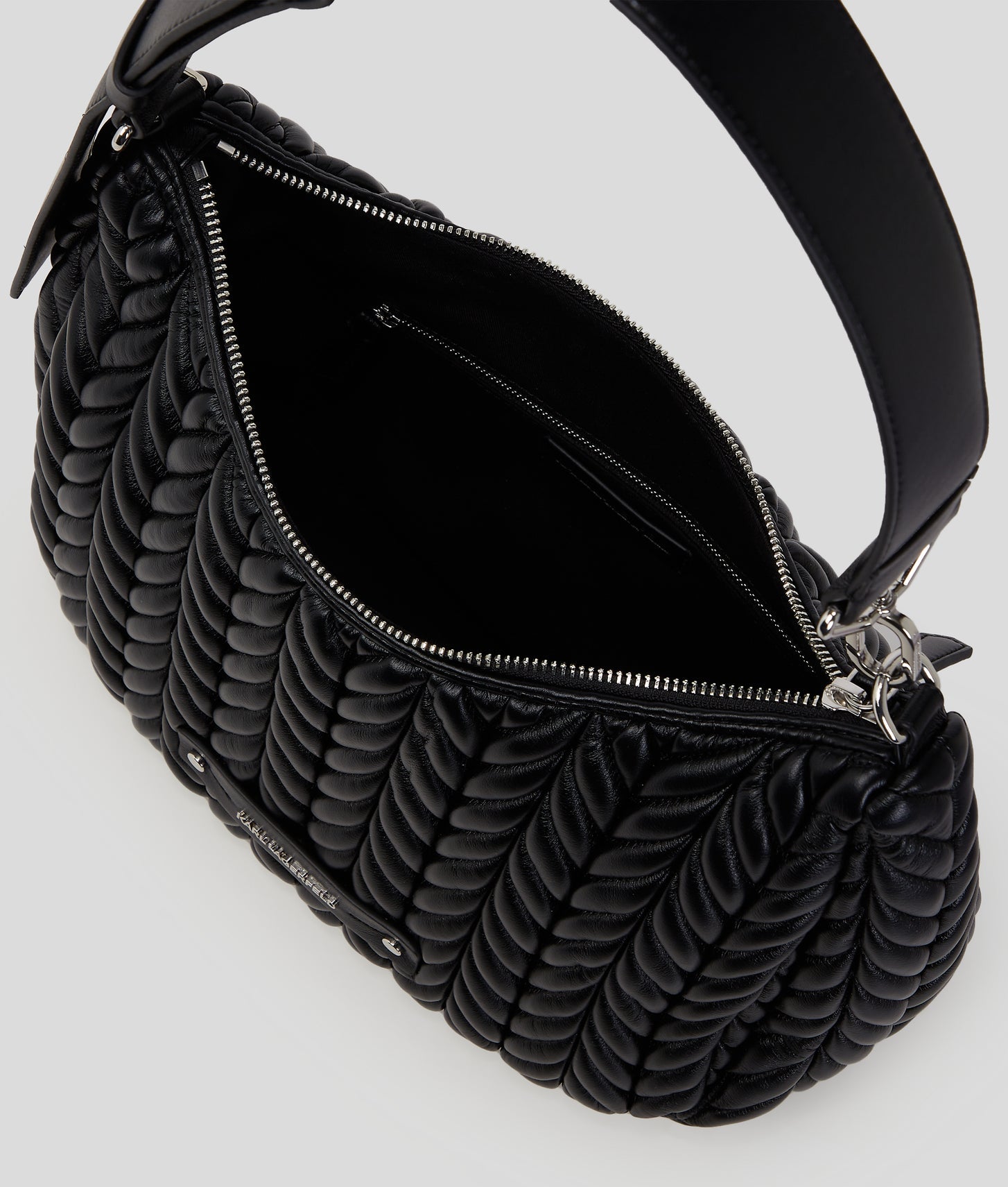 KarlLagerfeld Kweave Hobo Bag Black-Nickel
