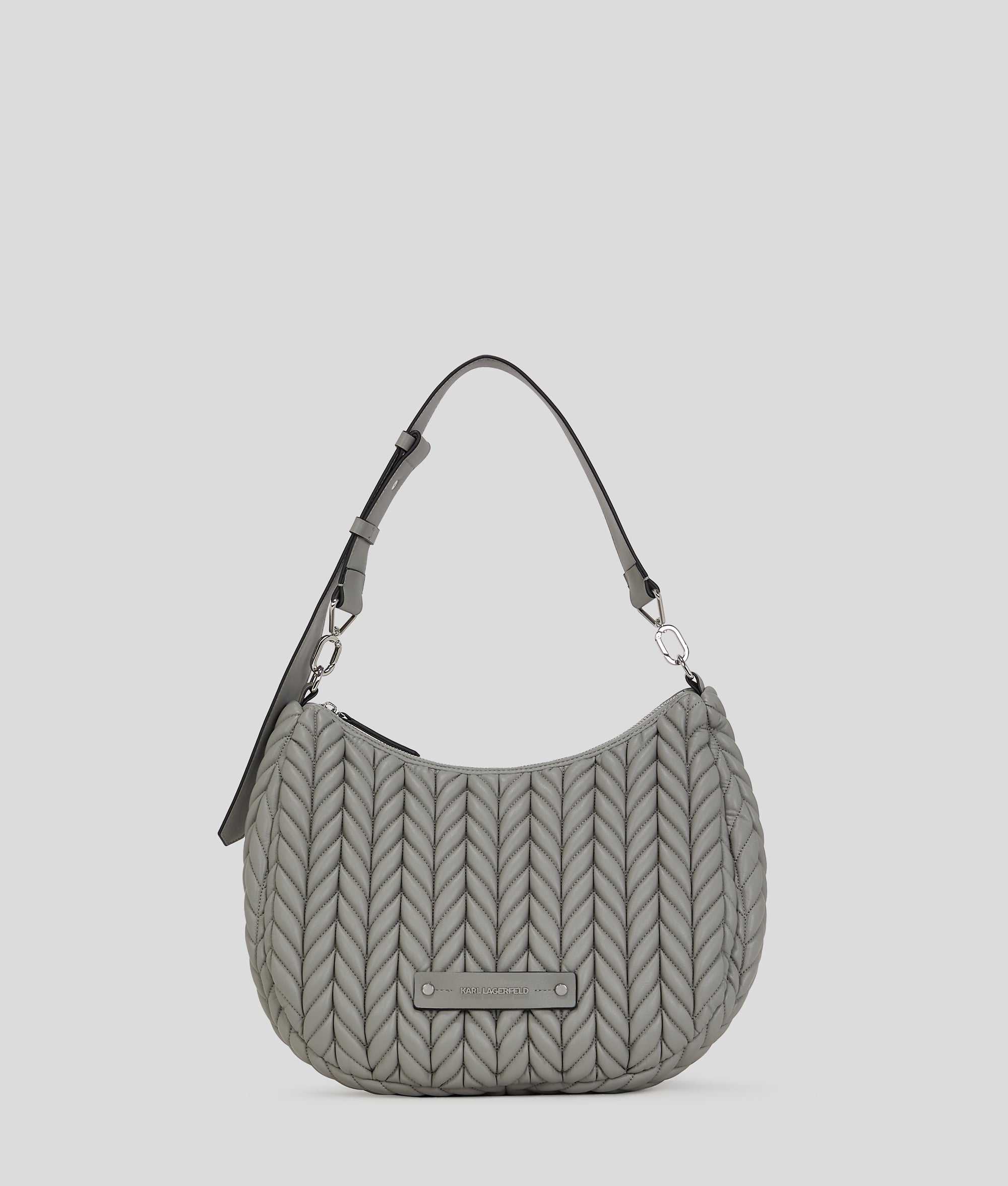 KarlLagerfeld Kweave Hobo Bag Cloud Grey