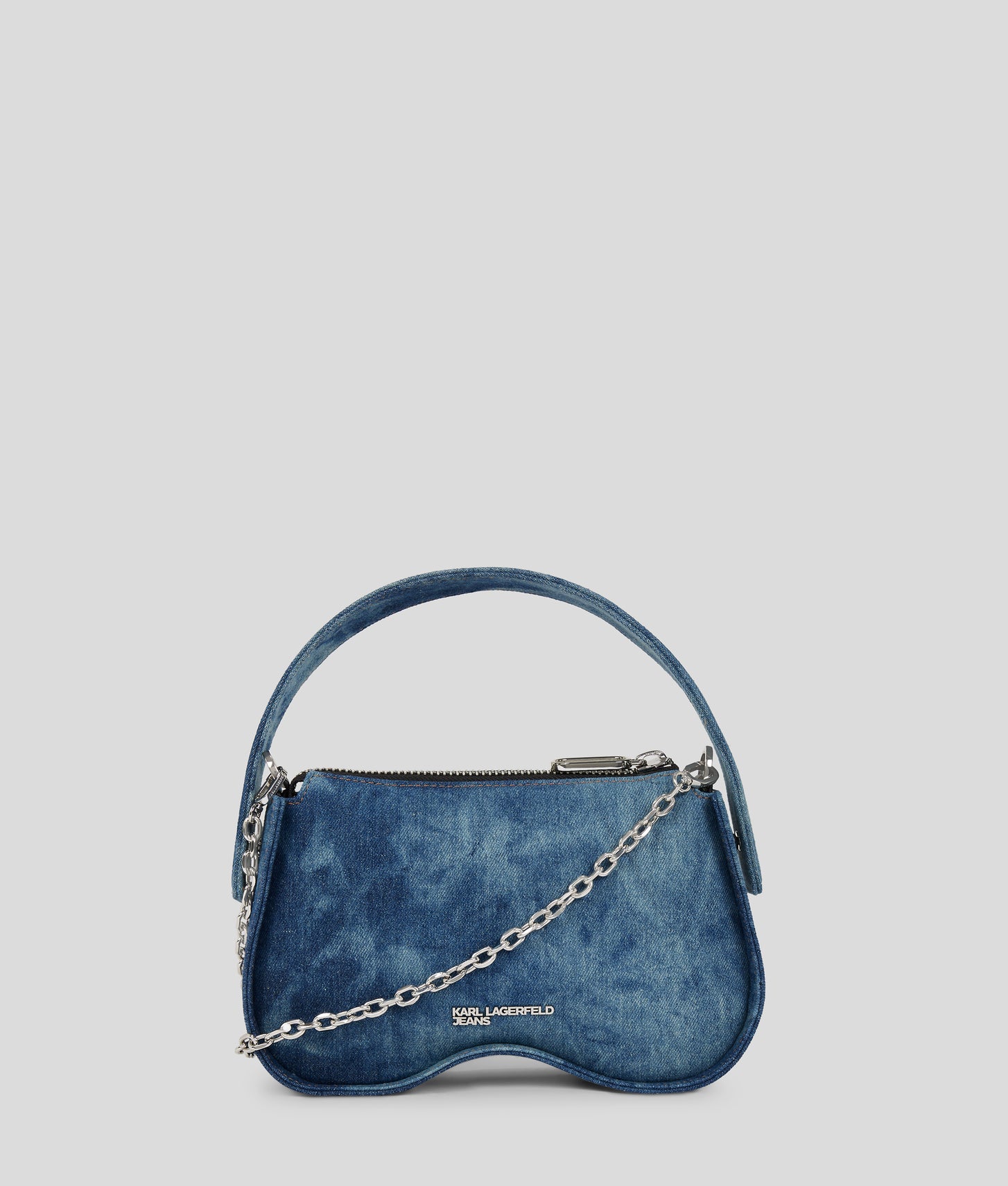 KarlLagerfeld Sunglasses Denim Top-Handle Bag Tinted Visual Washed Blue