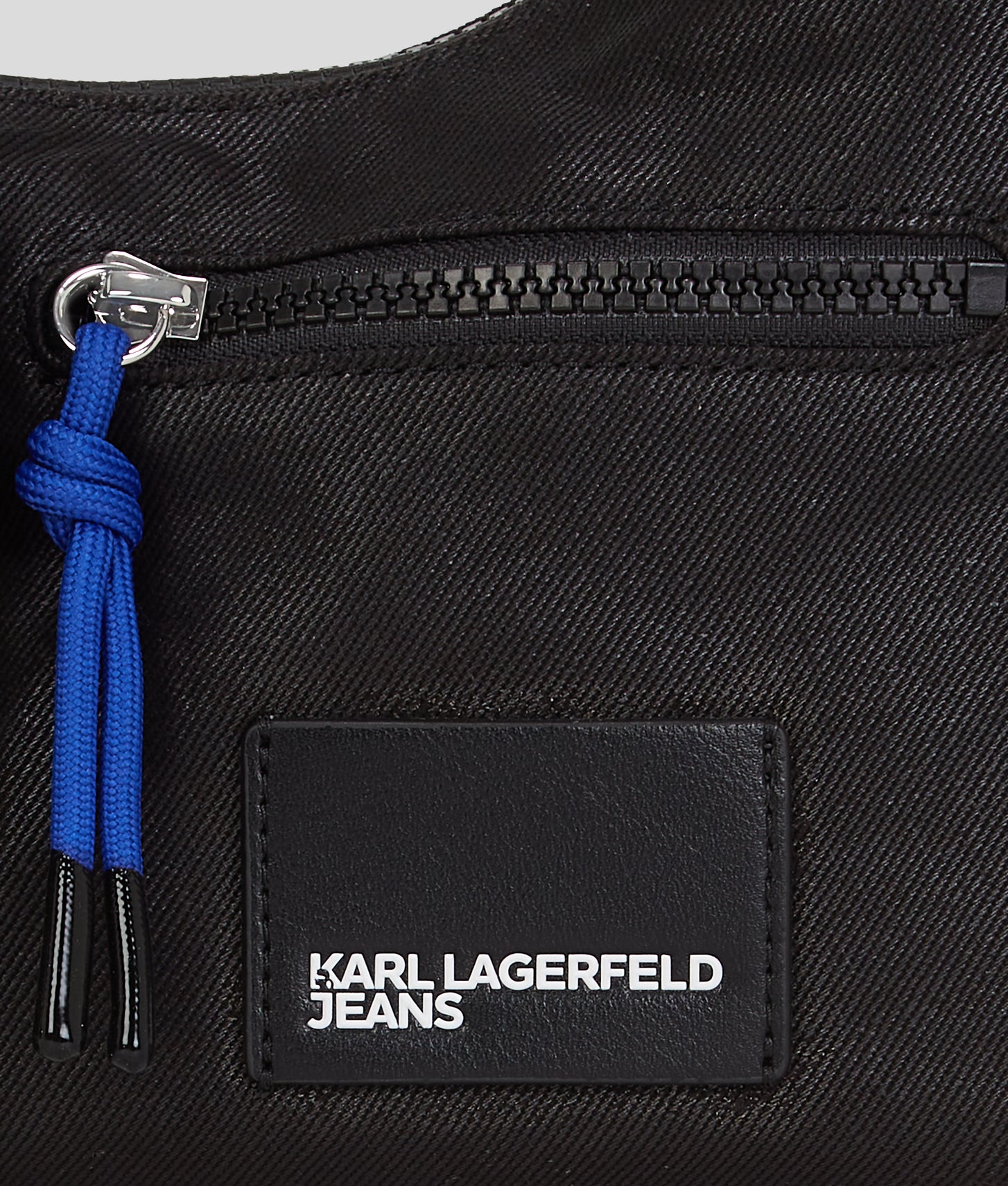 KarlLagerfeld Utility Coated Denim Shoulder Bag Coated Black Denim