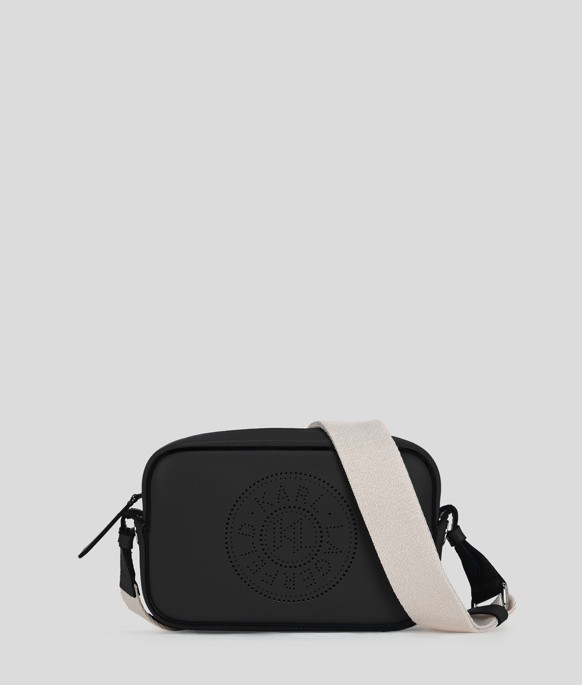 KarlLagerfeld Kcircle Perforated Crossbody Bag Black-Nickel