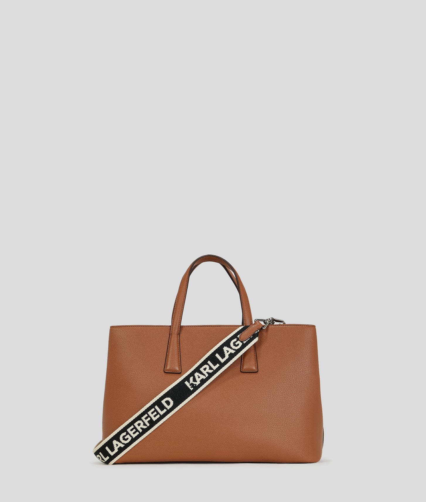 KarlLagerfeld Rue St-Guillaume Metal Satchel Bag Dark Tan