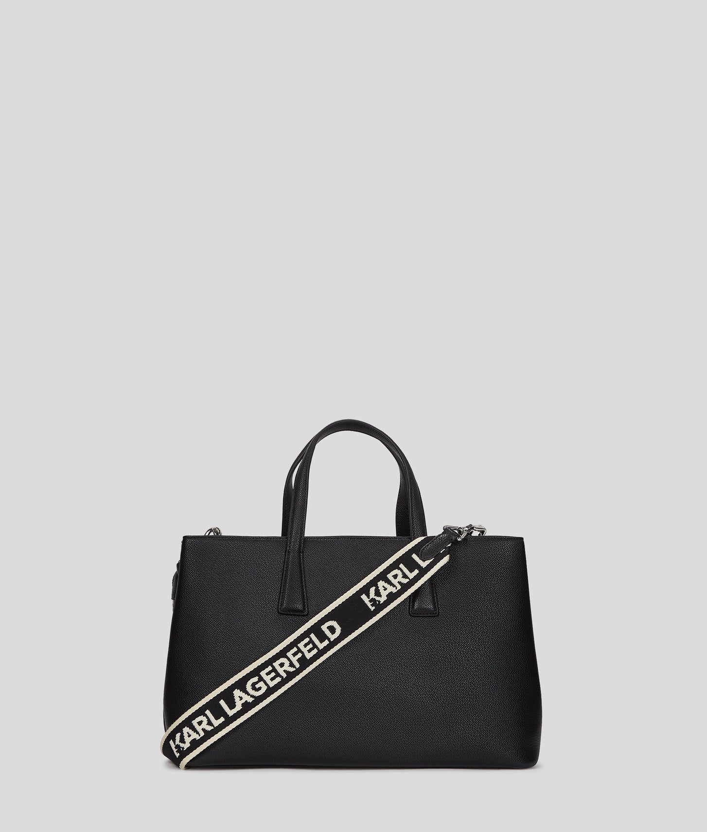 KarlLagerfeld Rue St-Guillaume Metal Satchel Bag Black