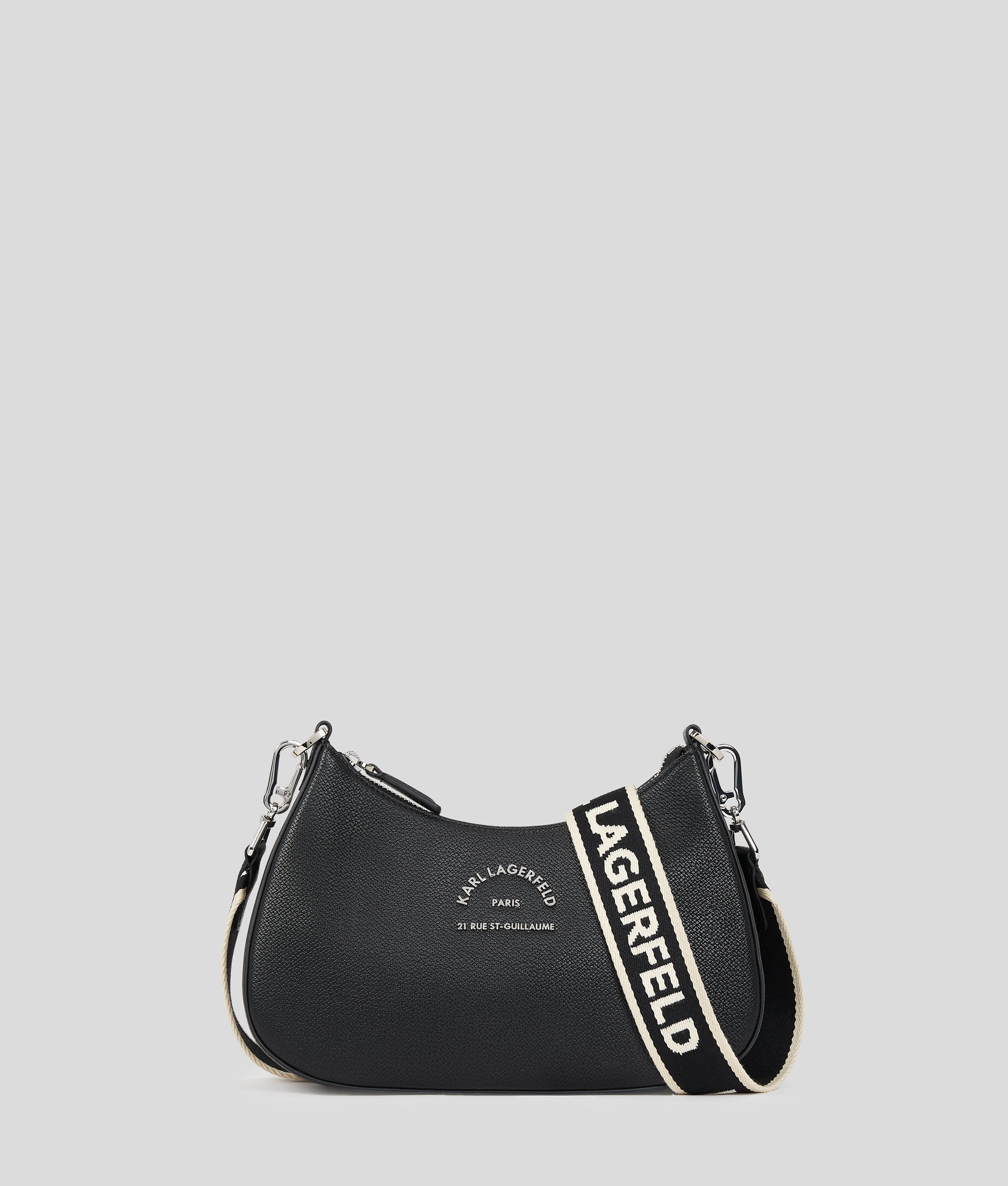 KarlLagerfeld Rue St-Guillaume Metal Shoulder Bag Black