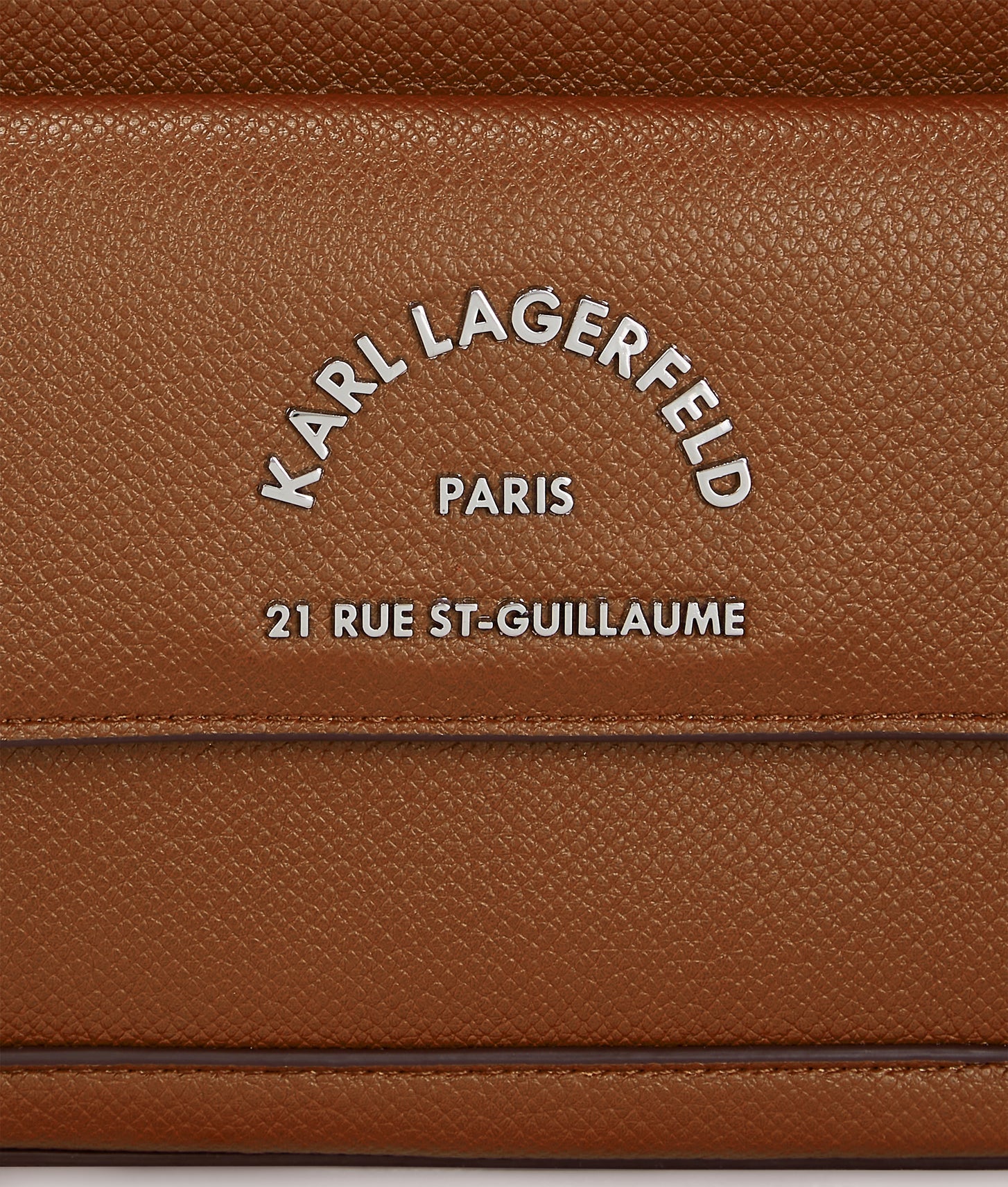 KarlLagerfeld Rue St-Guillaume Metal Crossbody Bag Dark Tan