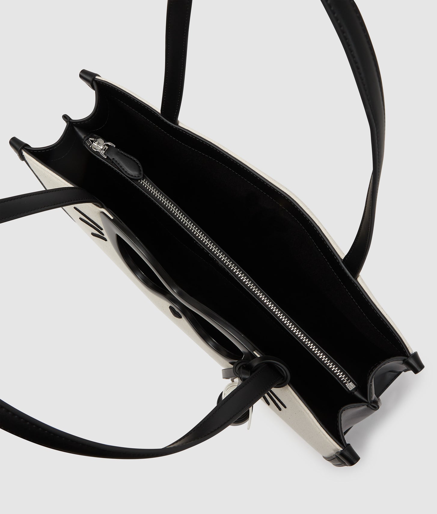 KarlLagerfeld Ikon Choupette Canvas Tote Bag Natural