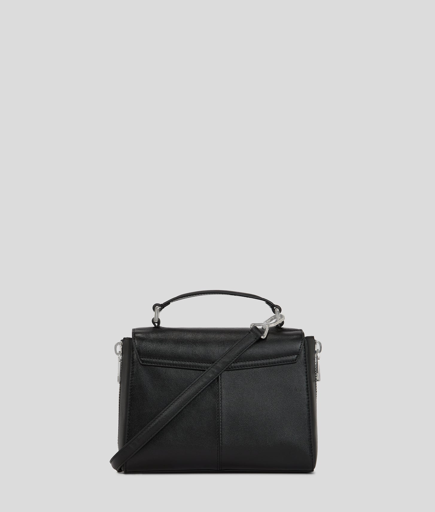 KarlLagerfeld Khardware Small Top Handle Bag Black-Nickel