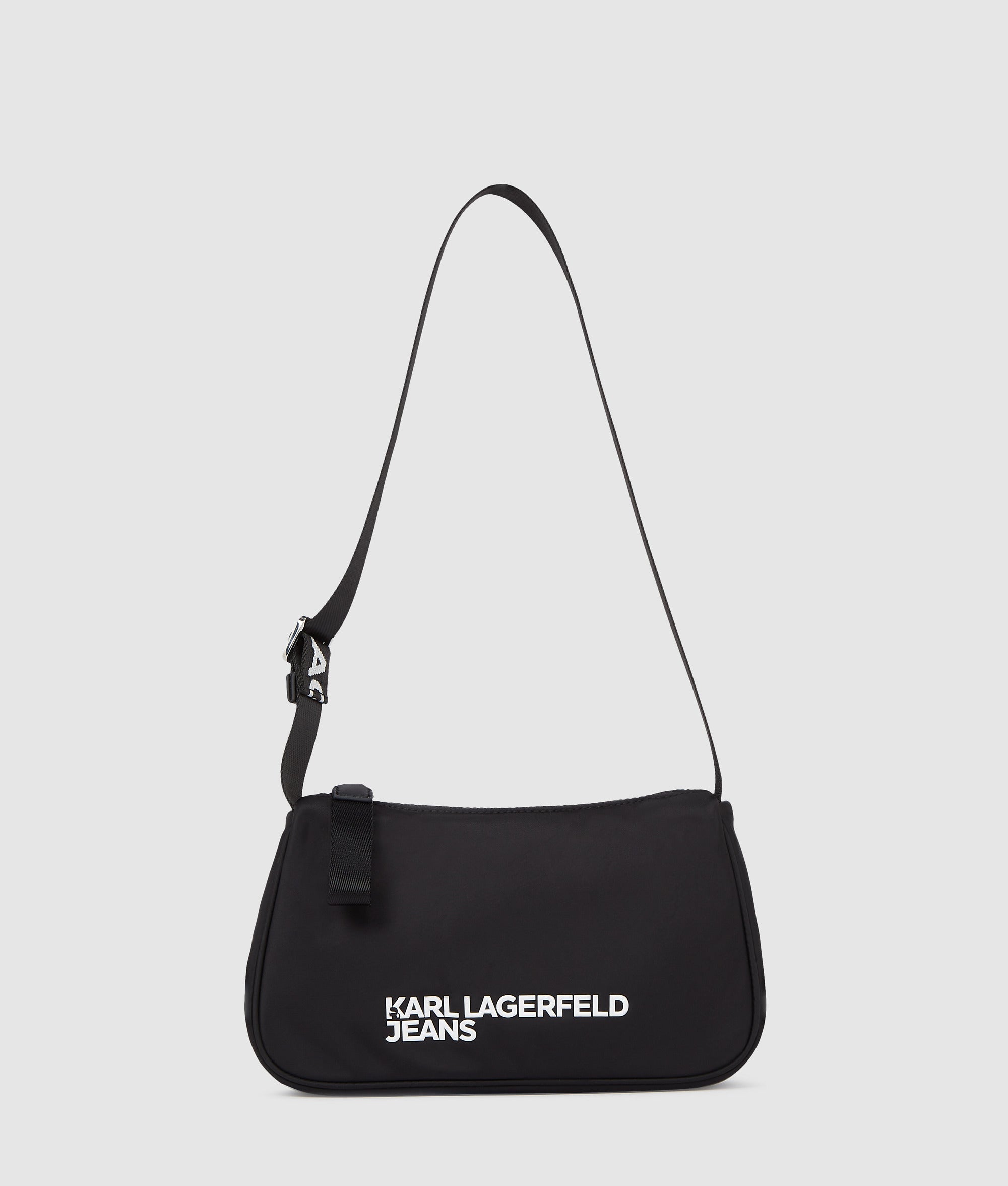 KarlLagerfeld Logo Nylon Shoulder Bag Black