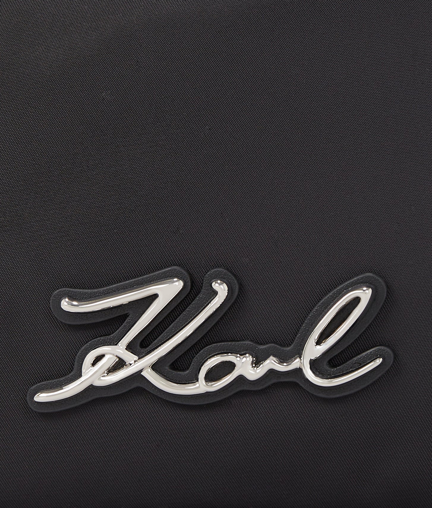 KarlLagerfeld Ksignature Nylon Crossbody Pouch Black-Nickel