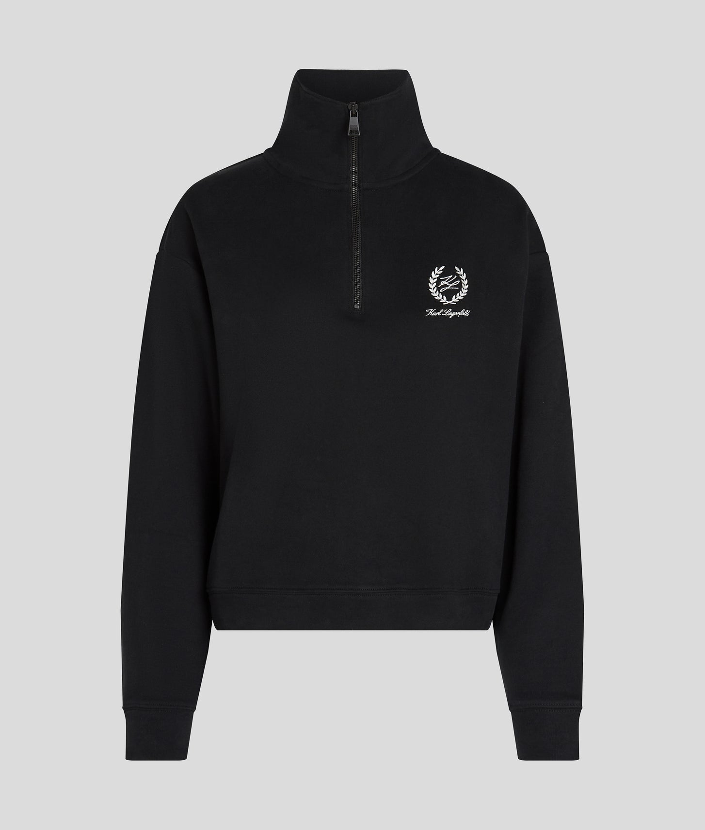 Karl Lagerfeld Hotel Karl Loungewear Half-Zip Sweatshirt Black