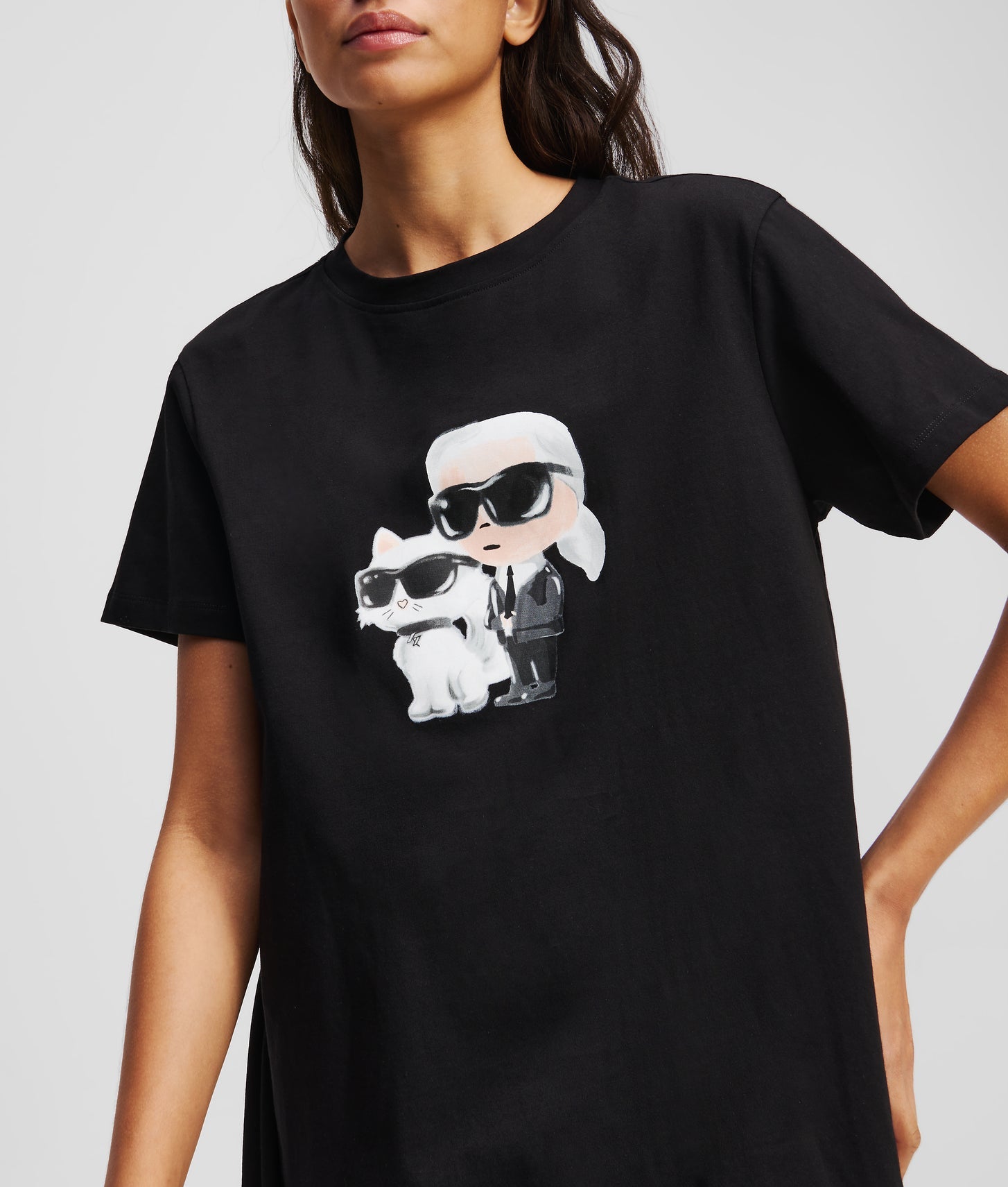 Karl Lagerfeld Ikon T-Shirt Pajama Dress Black