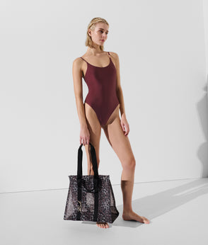 KarlLagerfeld Ksignature Beach Tote Bag Signature Leopard