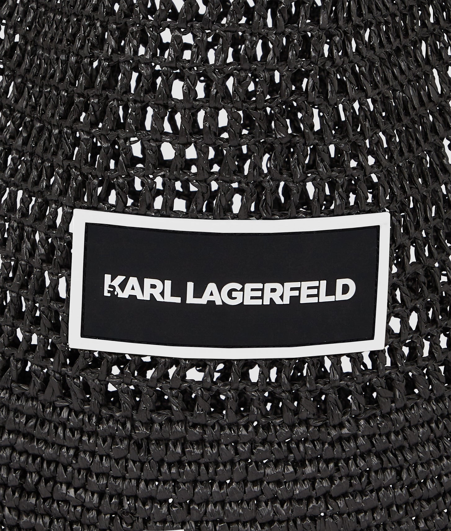 KarlLagerfeld Logo Crochet Beach Bag Black
