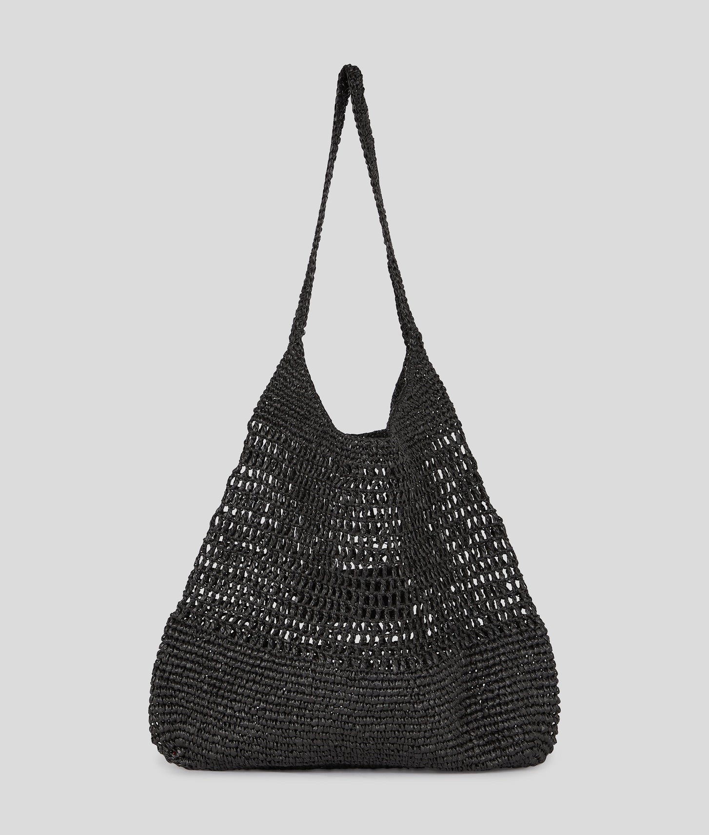 KarlLagerfeld Logo Crochet Beach Bag Black