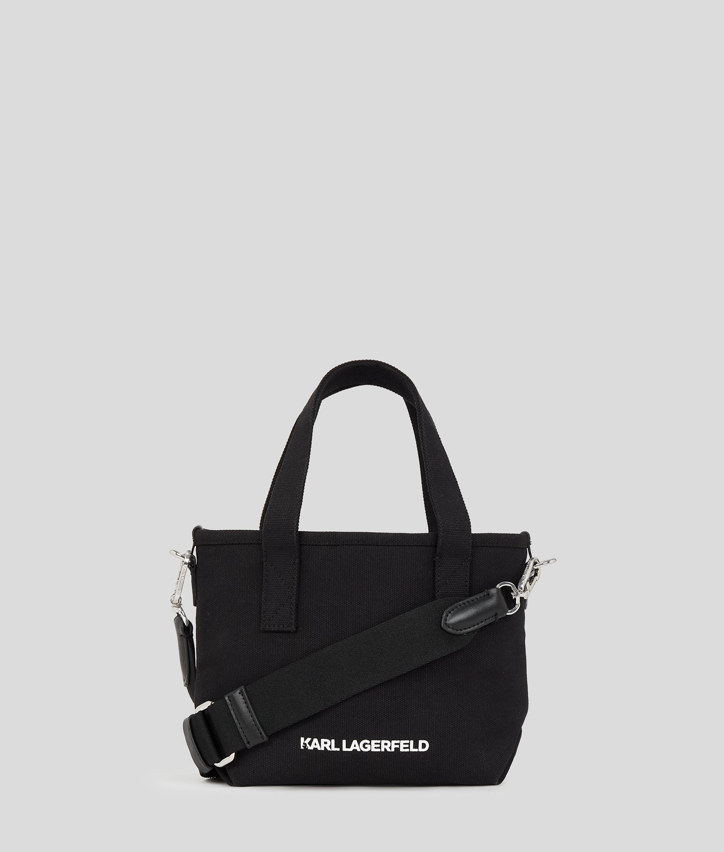 KarlLagerfeld Ikon Small Rhinestone Shopper Black