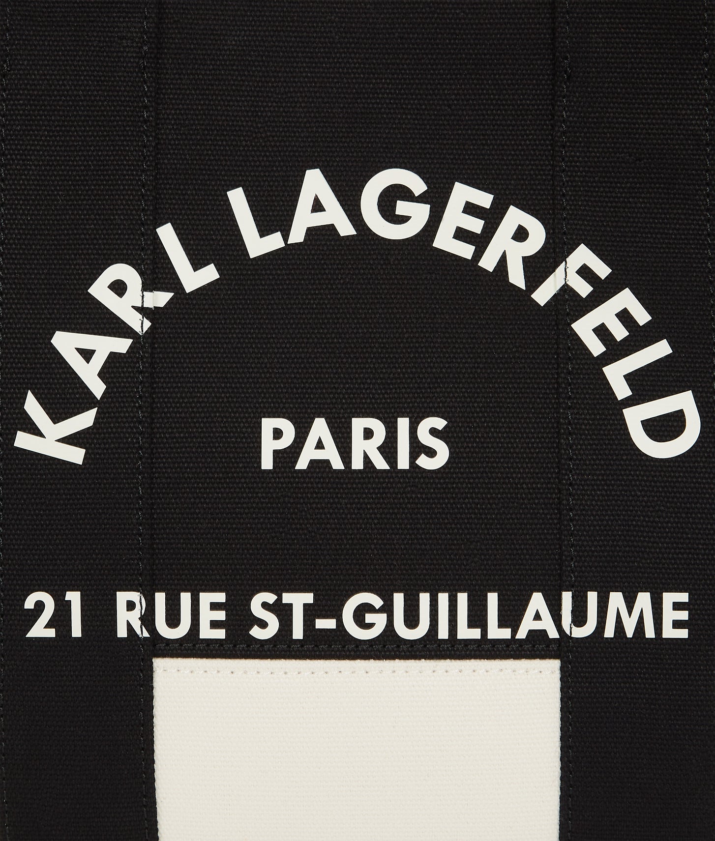 KarlLagerfeld Rue St-Guillaume Medium Tote Bag Cannoli Cream-Black