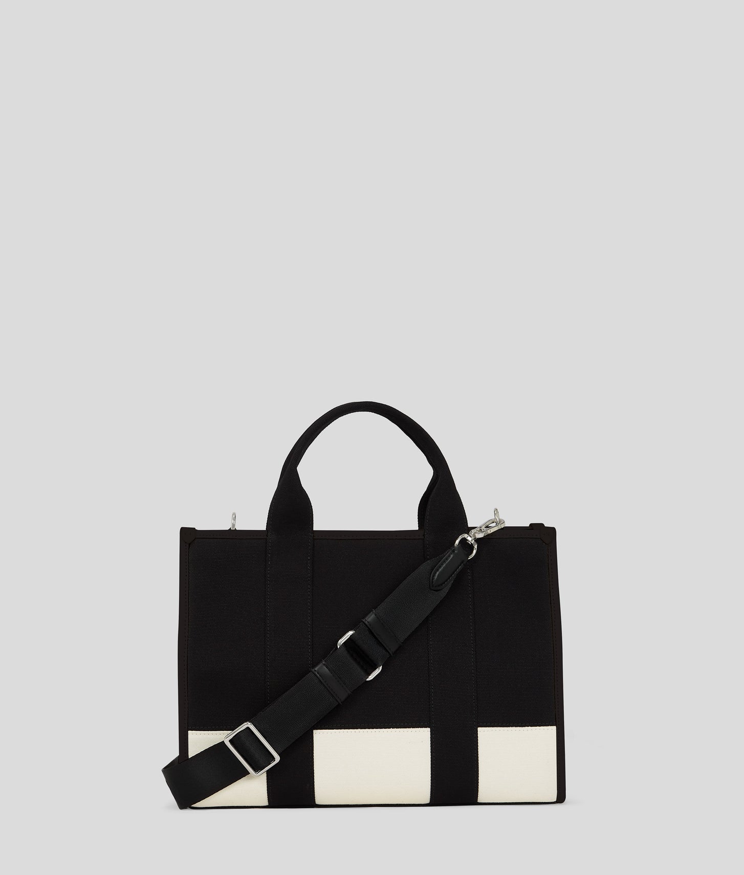 KarlLagerfeld Rue St-Guillaume Medium Tote Bag Cannoli Cream-Black