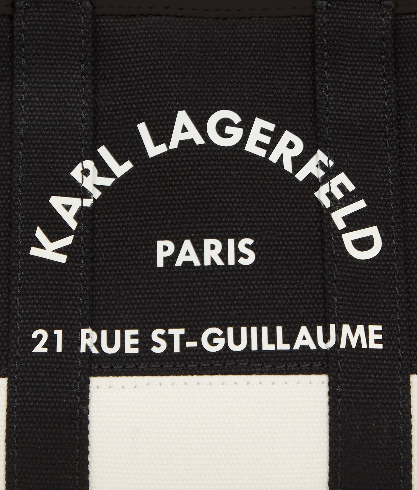 KarlLagerfeld Rue St-Guillaume Mini Tote Bag Cannoli Cream-Black