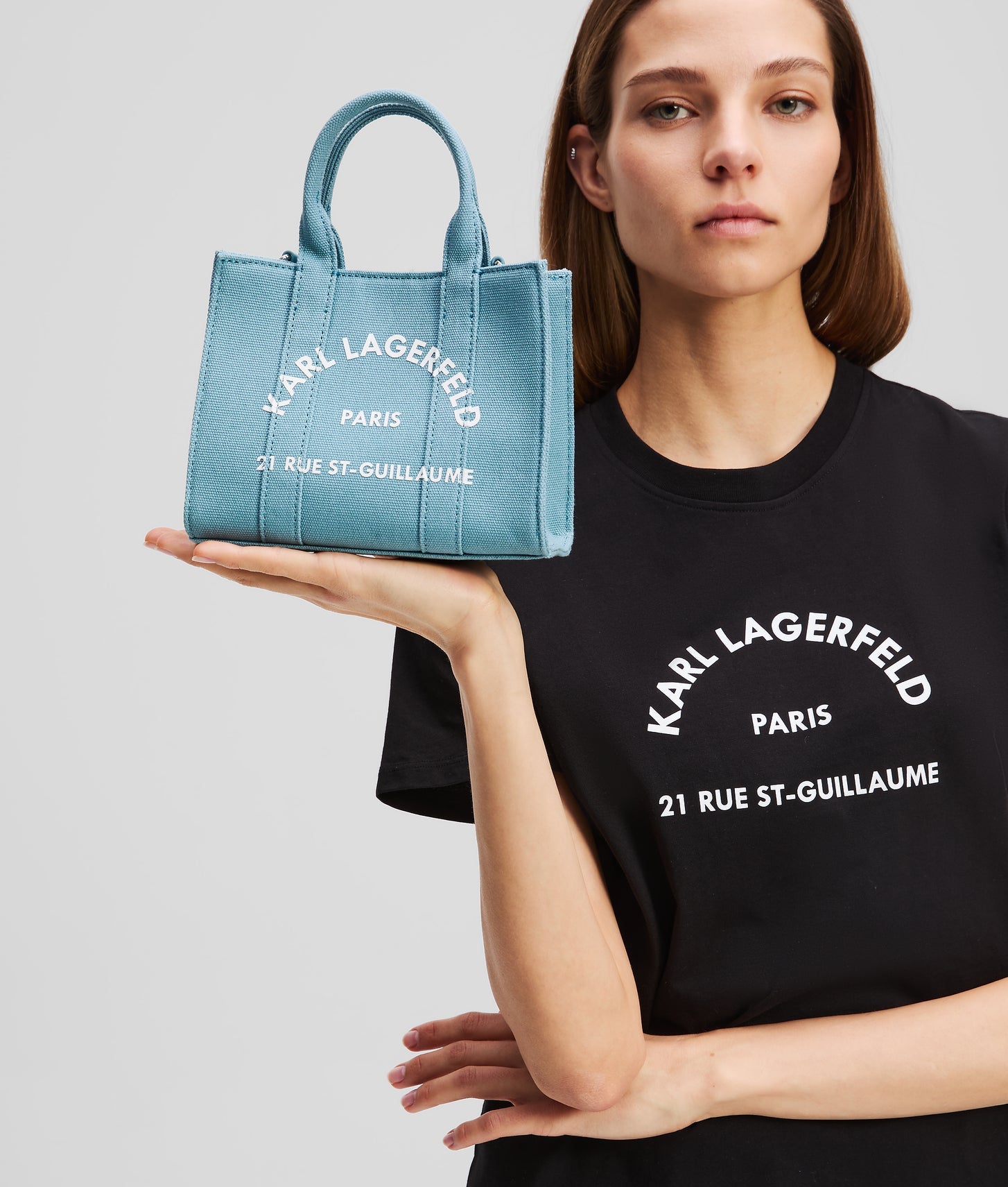 KarlLagerfeld Rue St-Guillaume Mini Tote Bag Dark Still Water