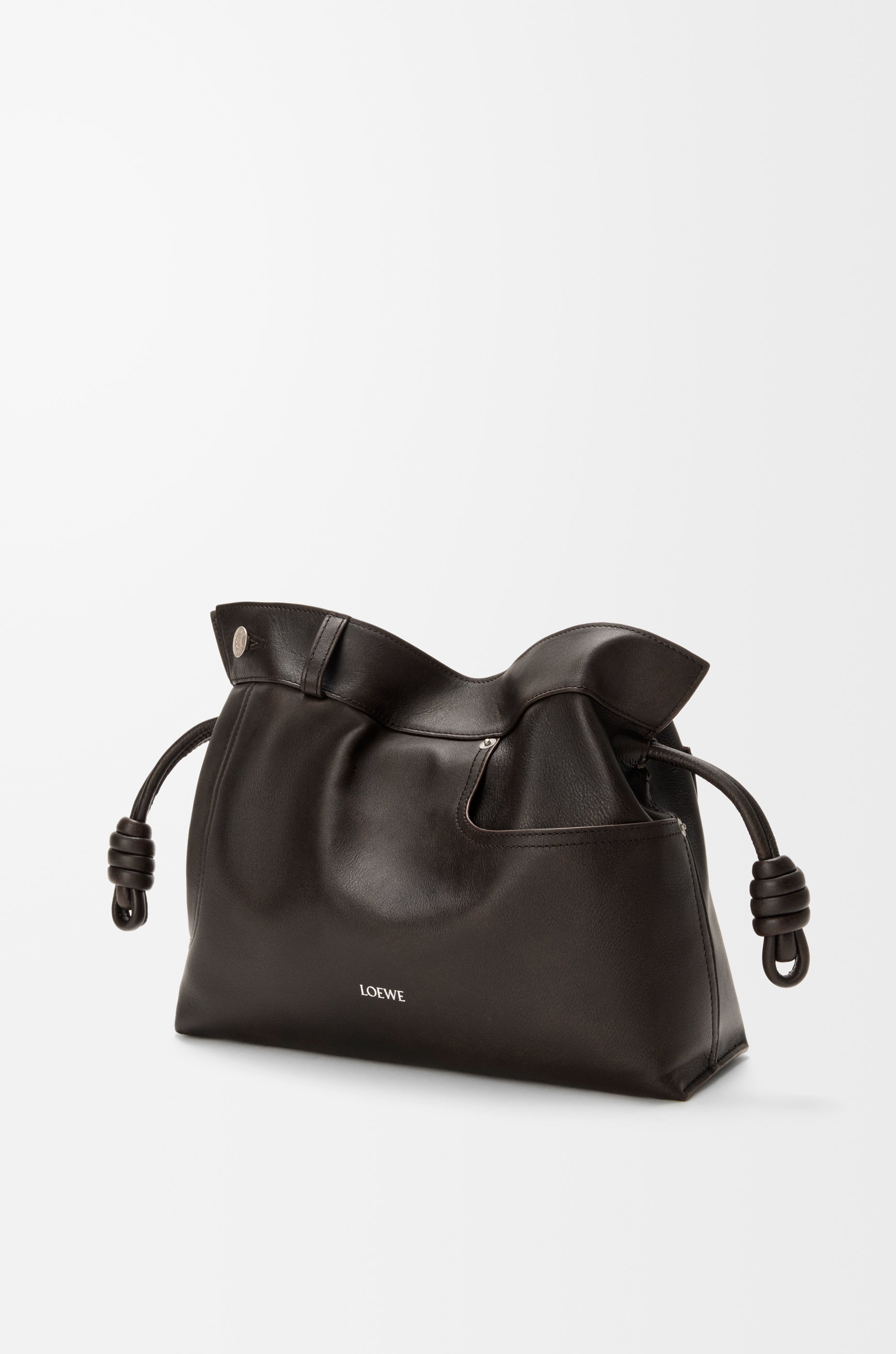 Loewe Panta medium Flamenco clutch in shiny calfskin