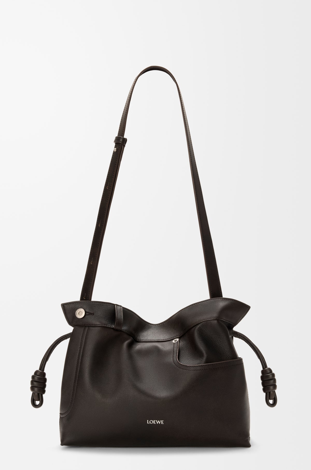 Loewe Panta medium Flamenco clutch in shiny calfskin