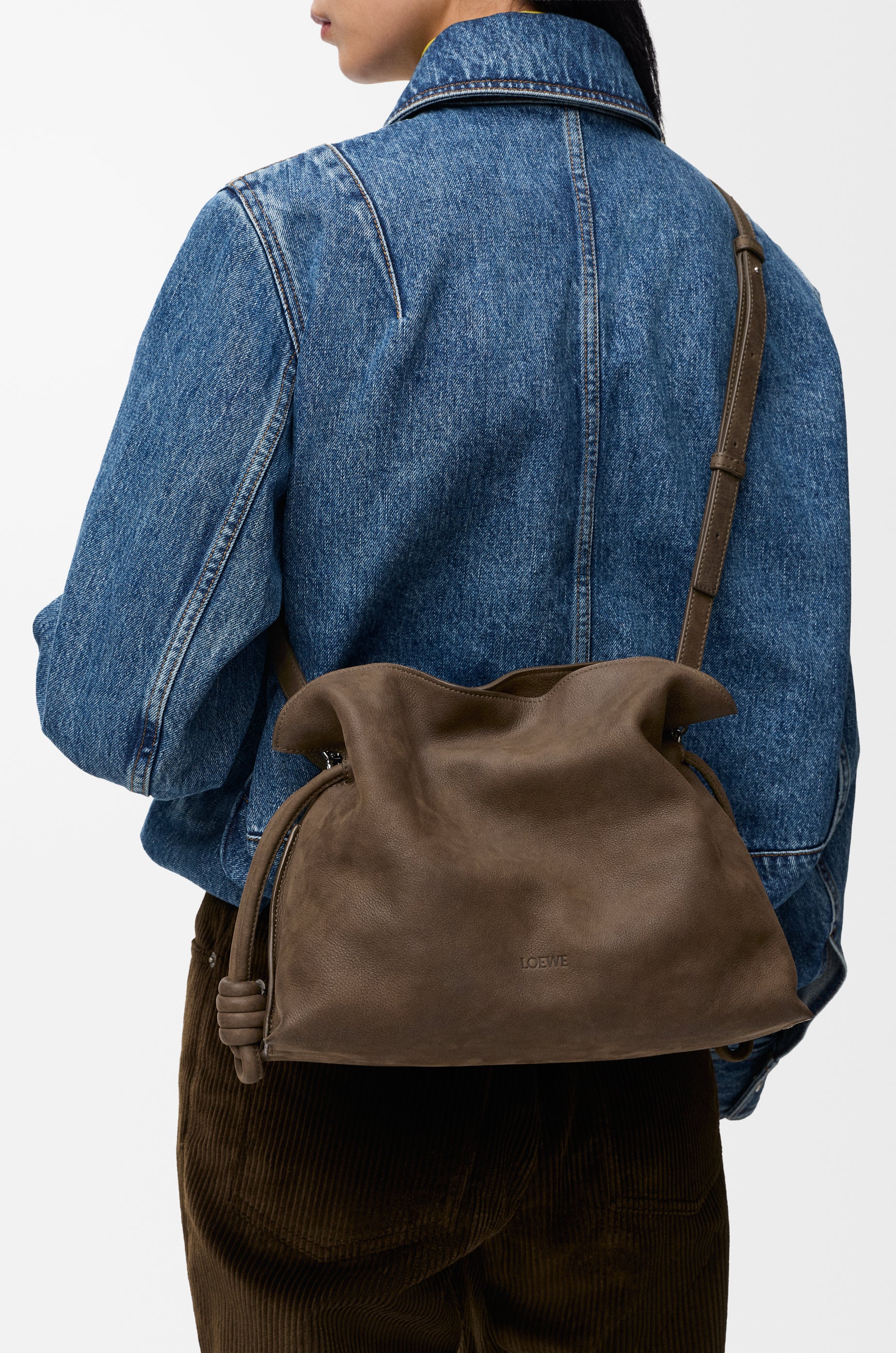 Loewe Medium Flamenco clutch in grained nubuck