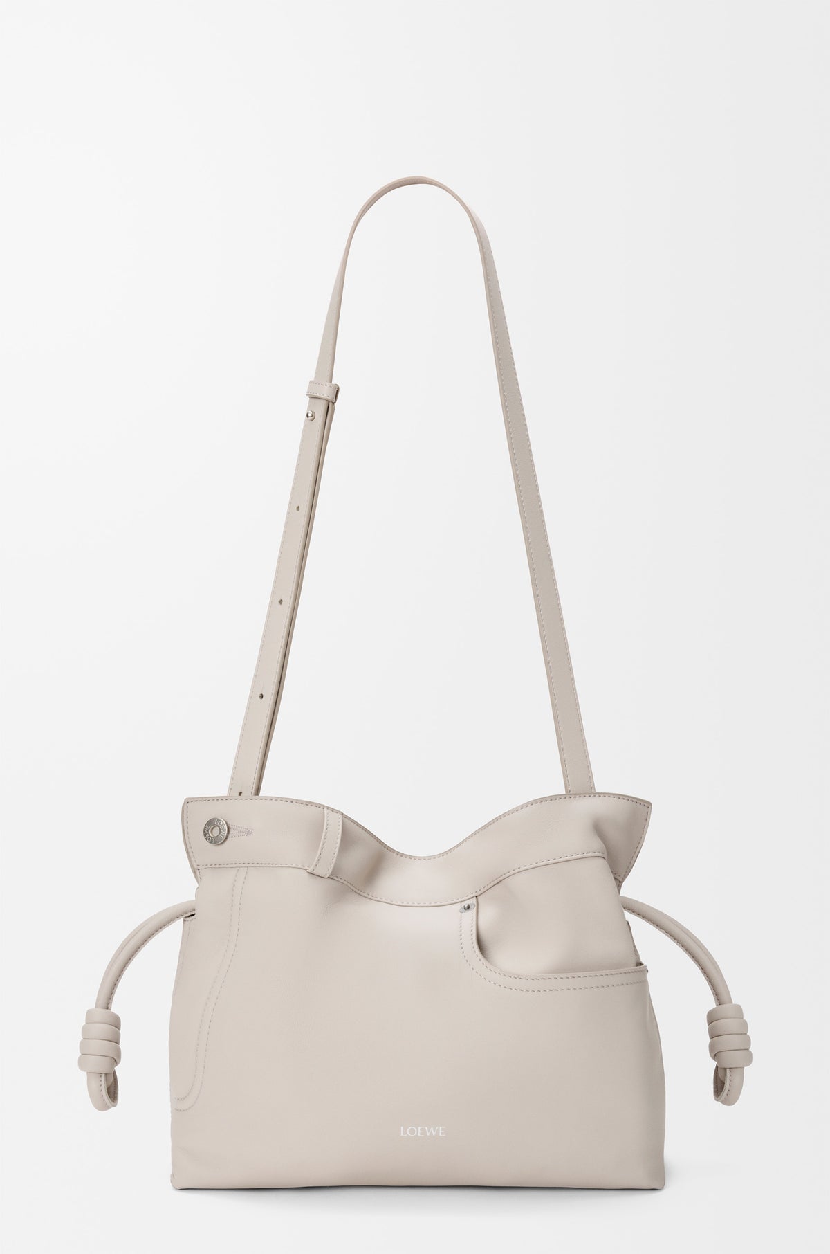 Loewe Panta medium Flamenco clutch in shiny calfskin