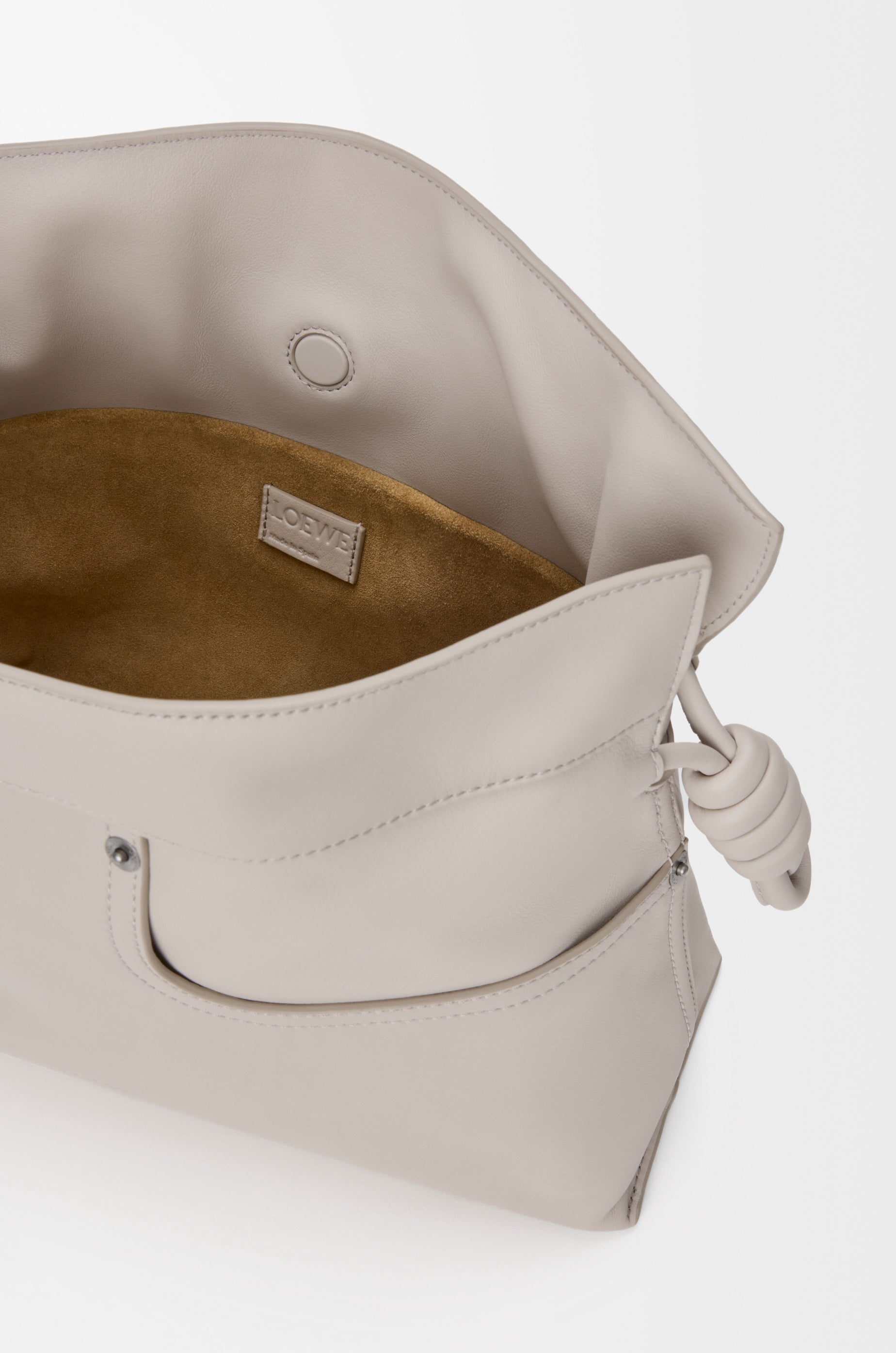 Loewe Panta medium Flamenco clutch in shiny calfskin