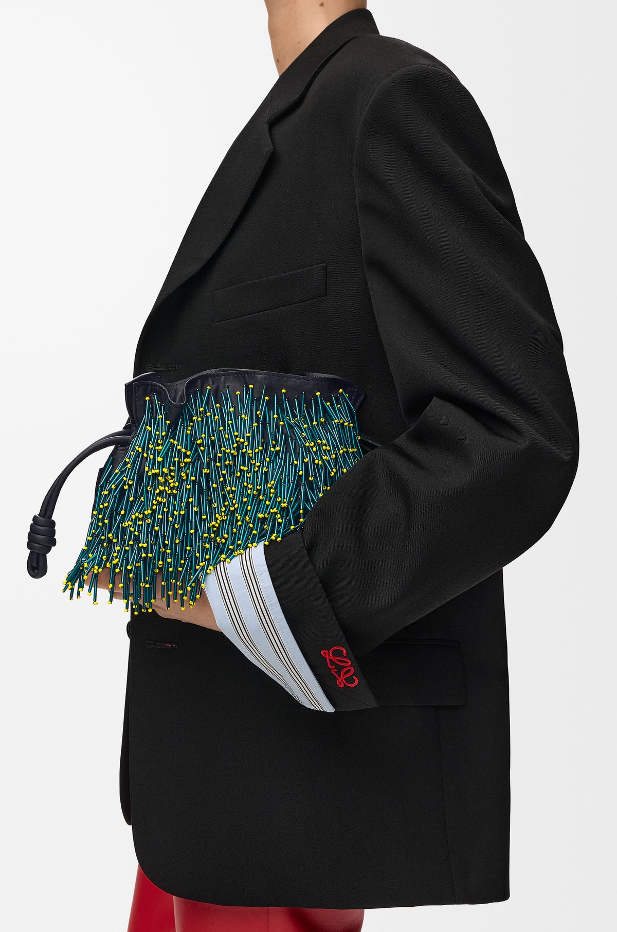 Loewe Mini Mimosa Flamenco clutch in beaded nappa lambskin