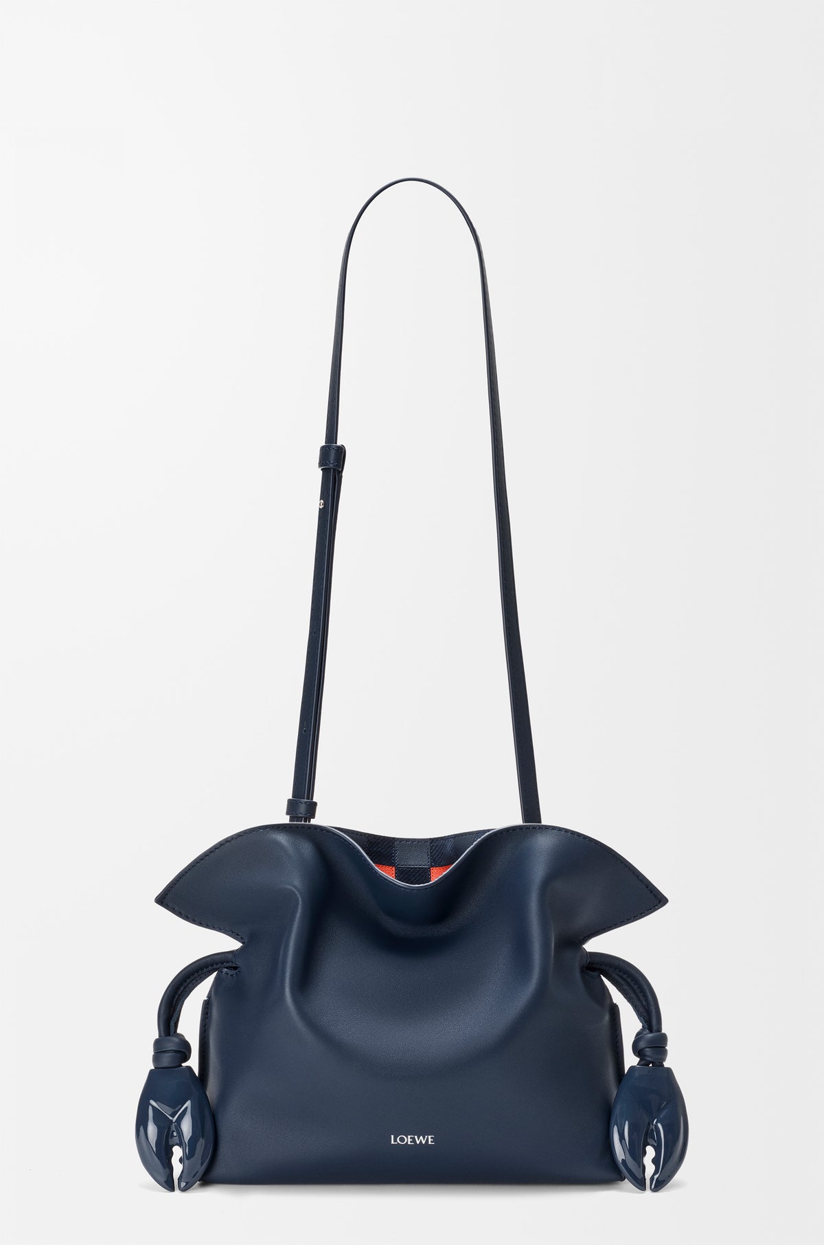 Loewe Mini Flamenco clutch in nappa calfskin and check intarsio